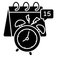 Stopwatch with calendar, icon of timetable