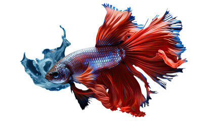 Fototapeta premium Siamese Fighting Fish isolated on a transparent background