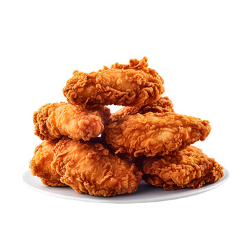 broasted chicken combo meal on png background