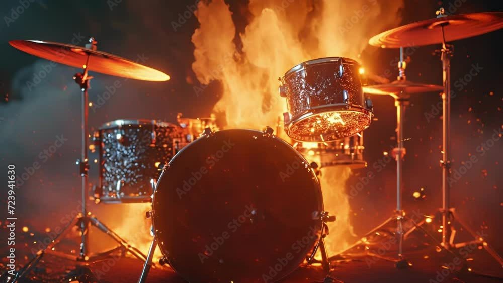 Aufkleber the intense heat of the burning drum kit matches the intensity of the dynamic and powerful drumming 