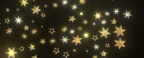 Celestial Extravaganza: 3D Illustration Captures the Beauty of Falling Stars