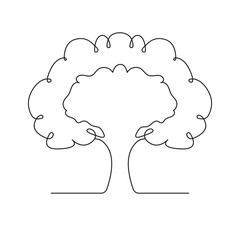 
continuous single line drawing of tree vector outline art illustration Minimalist design.