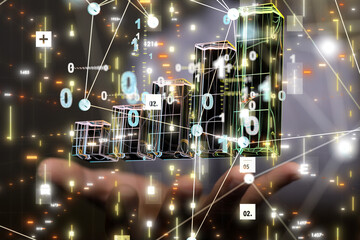 diagram Futuristic wave, Futuristic data stream