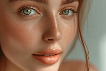 A Detailed View of a Woman's Perfect Facial Skin