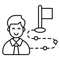 A colored design icon of business goal