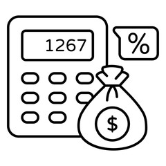 Premium download icon of money calculation