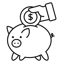 Modern design icon of piggy bank