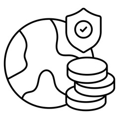 An editable design icon of global money