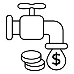 A colored design icon of financial faucet 