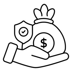 A premium download icon of financial security 