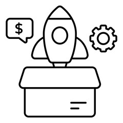 Conceptual design icon of launch box