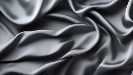 A black satin texture that is a panoramic background of black colored black fabric silk with a beautiful and natural blurred pattern