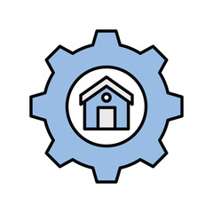 Home Setting icon vector stock illustration