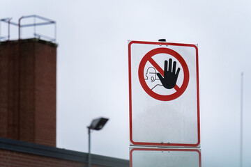 Close up of no entry sign