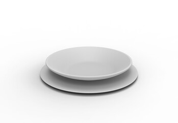 cutlery bowl angle view with shadow 3d render