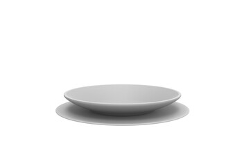 cutlery bowl side view without shadow 3d render