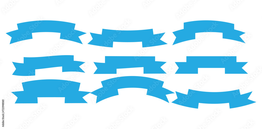 Canvas Prints ribbons black different shapes set. vector element for decoration different configuration.text banne