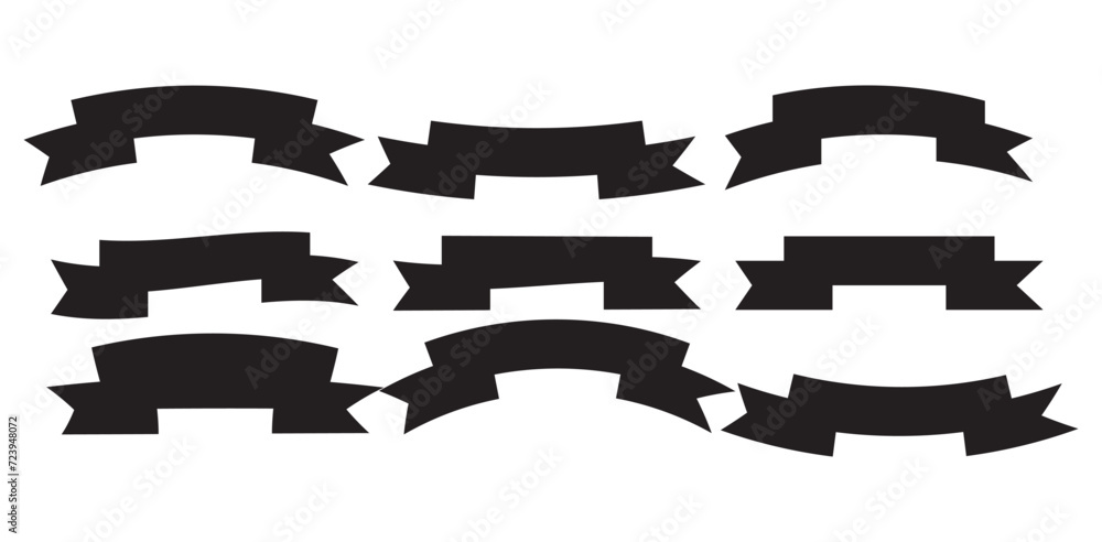 Canvas Prints ribbons black different shapes set. vector element for decoration different configuration.text banne