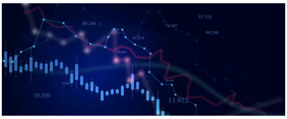 Obraz premium Digital financial chart indicators, stock market business and exchange financial growth graph.