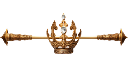 Crown and Scepter. Isolated on a white background png like