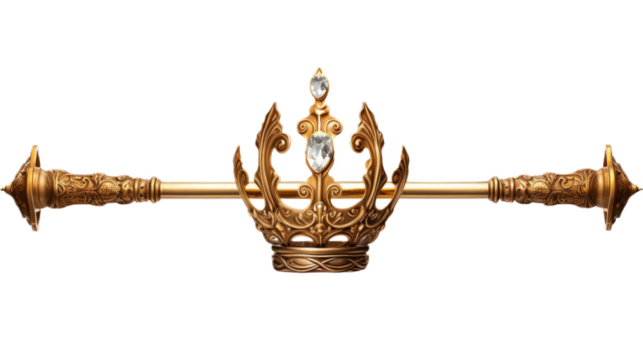 Crown and Scepter. Isolated on a white background png like