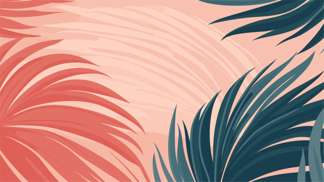 Vectorized abstract patterns inspired by tropical palm leaves  embodying the exotic and vibrant qualities of lush greenery. simple minimalist illustration creative