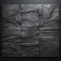 black rock tiles on dark background , generated by AI