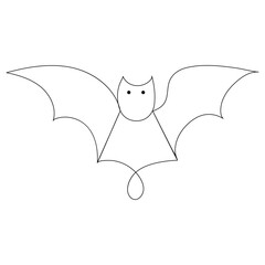 Bat continuous one line drawing of  outline vector illustration
