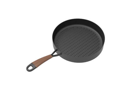 grill pan top view without shadow 3d render