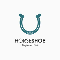 Horse Shoe Logo Icon in Silhouette Style