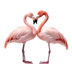 Couple Flamingo isolated on transparent or white background