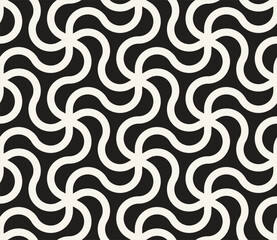 Vector seamless pattern. Repeating geometric elements. Stylish monochrome background design. - 723954246