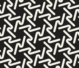 Vector seamless pattern. Repeating geometric elements. Stylish monochrome background design.