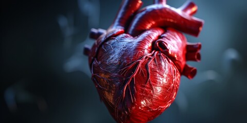 human heart close-up Generative AI