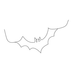 Bat continuous one line drawing of  outline vector illustration
