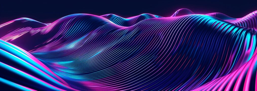 modern and futuristic horizontal blue abstract wave background, data pixel, code, web technology, Data Flow and Coding Patterns, Information  Connection. Equalizer, music, frequency, hertz, hd
