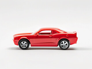 Fototapeta na wymiar Modern car alike kid toy isolated on white background. Studio photography. 