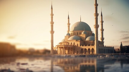 Fototapeta premium beautiful mosqe in the city