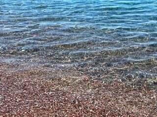 Pebble beach on Adriatic sea.