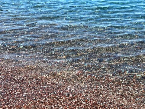 Pebble beach on Adriatic sea.