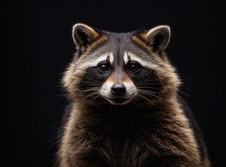 Fototapeta premium Darkened Raccoon Encounter