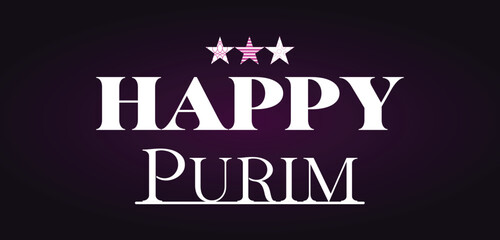 Fototapeta na wymiar Happy Purim Stylish Text illustration Design