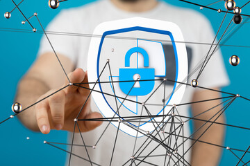 Information technology protected with firewall, secure access and encryption against cyber -...