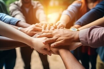 group of people shaking hands