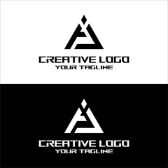 creative letter logo aj desain vektor