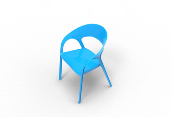 plastic chair top view with shadow 3d render