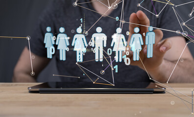 Business intelligence analyst dashboard on virtual - connection