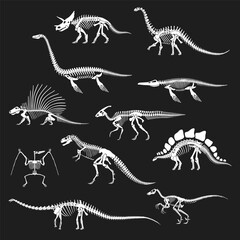 dinosaurs skeletons set era fictional geology