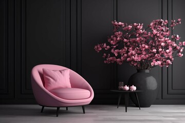 armchair and a flower