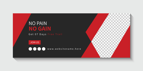 fitness web banner or social media template
